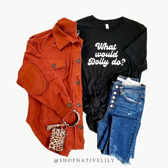 NWT Zenana Women's Oversized Basic Cozy Fleece Shacket | Sz Large | Rust Red - Picture 2 of 6